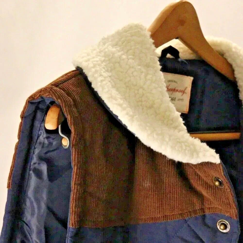 Original weatherproof vintage vest corduroy quilted men's size‎ xl blue brown